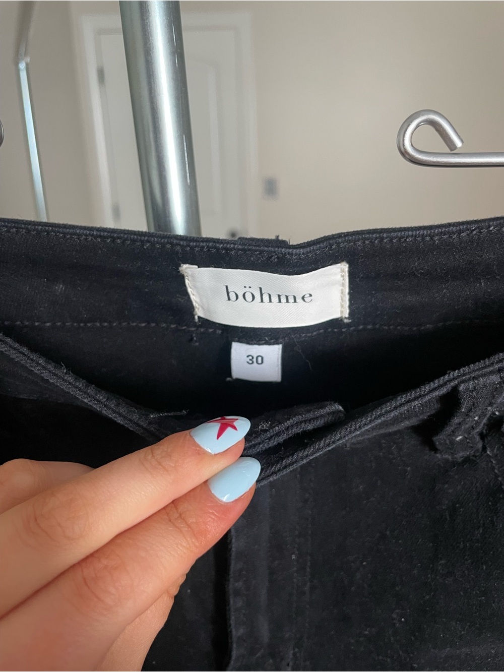 bohme Black Frayed Hem Bermuda Shorts - Picture 2 of 3